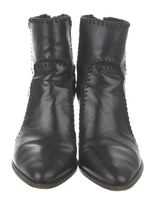 Alexandre Birman Leather Whipstitch Trim Lace-Up Boots