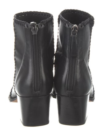 Alexandre Birman Leather Whipstitch Trim Lace-Up Boots