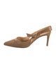 Alexandre Birman Suede Bow Accents Slingback Pumps