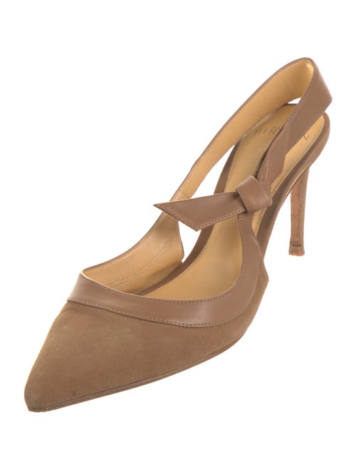 Alexandre Birman Suede Bow Accents Slingback Pumps