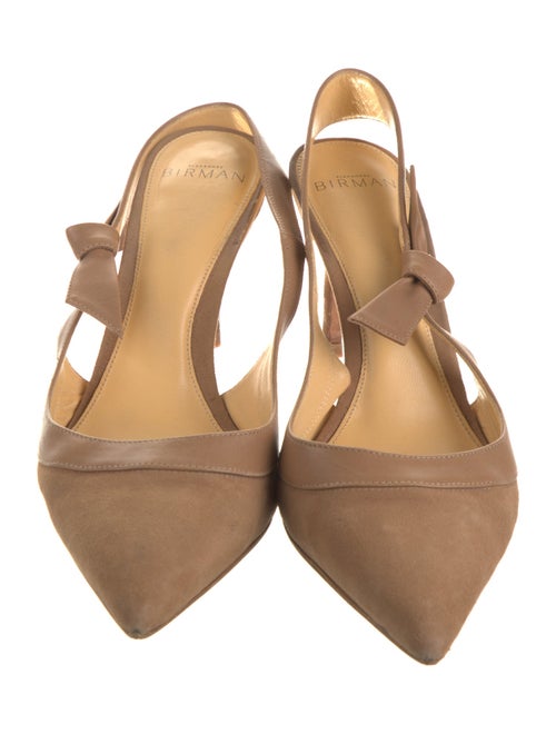 Alexandre Birman Suede Bow Accents Slingback Pumps