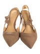 Alexandre Birman Suede Bow Accents Slingback Pumps
