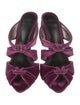 Alexandre Birman Velvet Leather Trim Embellishment Slides