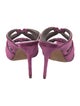 Alexandre Birman Velvet Leather Trim Embellishment Slides
