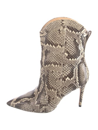 Alexandre Birman Snakeskin Animal Print Western Boots
