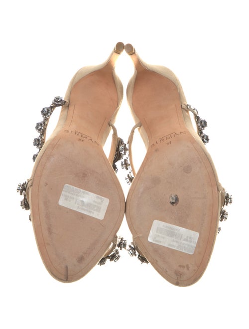 Alexandre Birman Suede Crystal Embellishments Slides