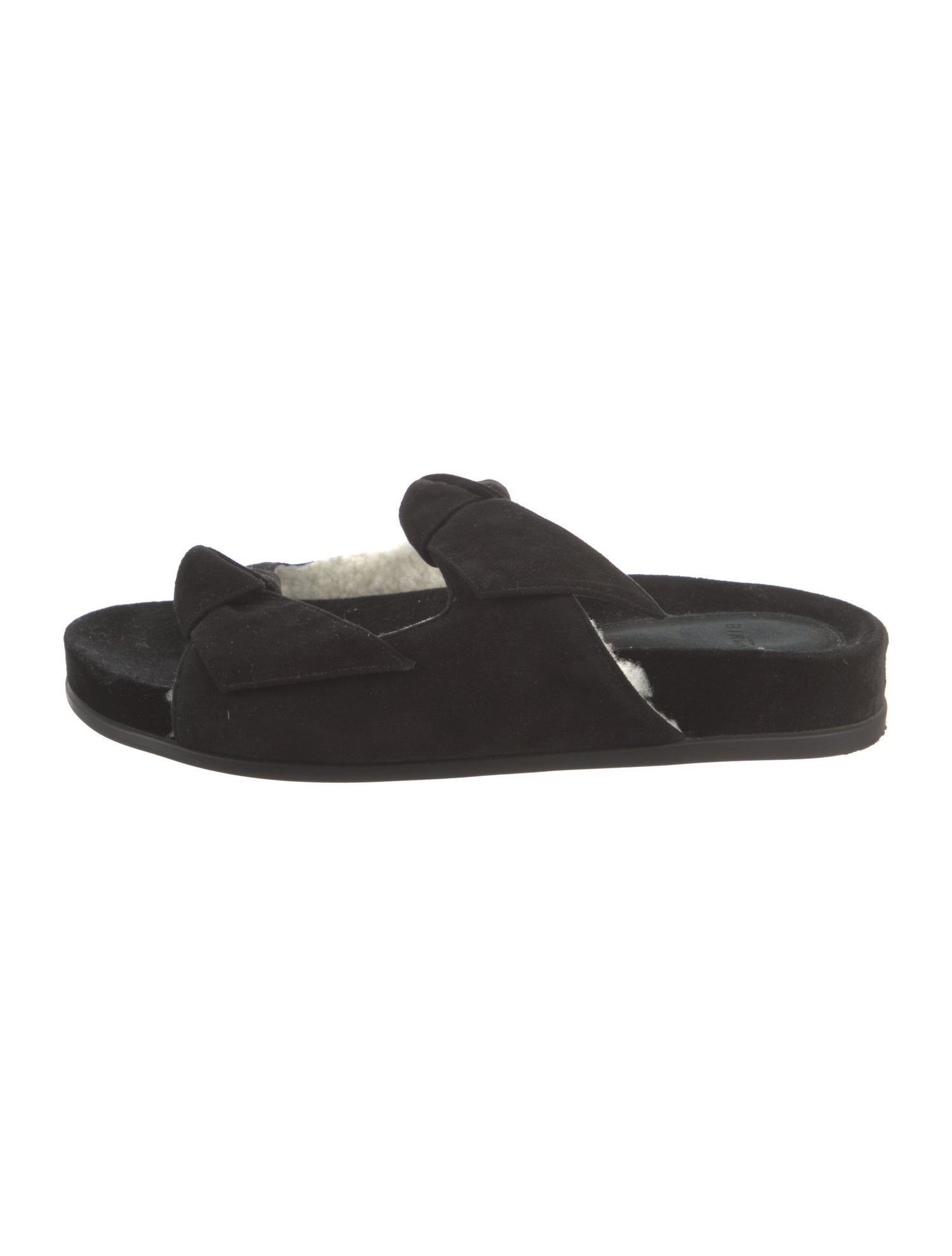 Alexandre Birman Suede Bow Accents Slides