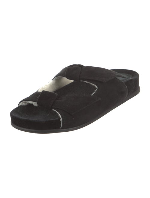 Alexandre Birman Suede Bow Accents Slides