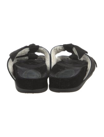 Alexandre Birman Suede Bow Accents Slides
