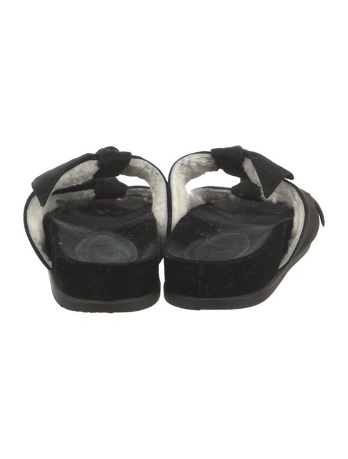 Alexandre Birman Suede Bow Accents Slides