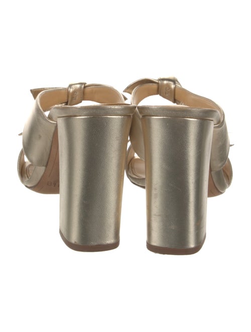 Alexandre Birman Leather Bow Accents Slides