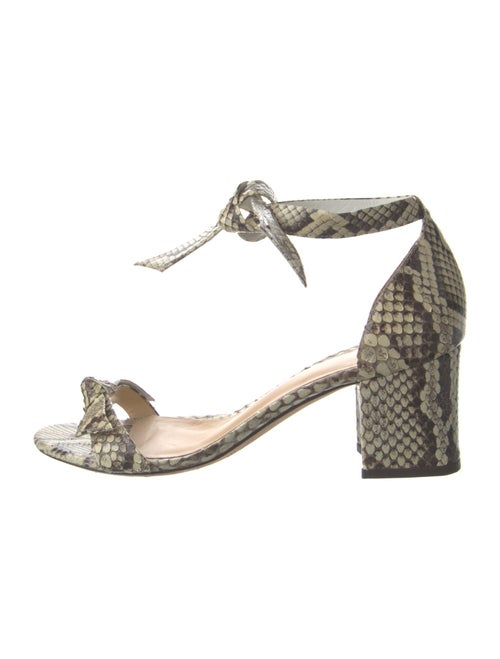 Alexandre Birman Leather Animal Print T-Strap Sandals