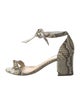 Alexandre Birman Leather Animal Print T-Strap Sandals