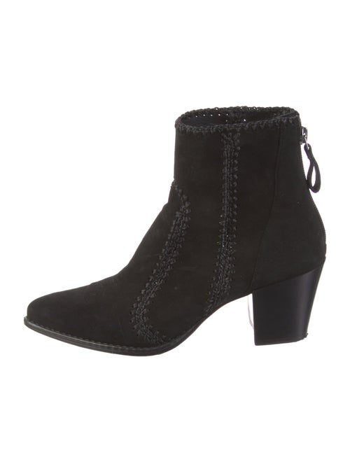 Alexandre Birman Suede Whipstitch Trim Lace-Up Boots