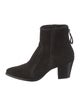 Alexandre Birman Suede Whipstitch Trim Lace-Up Boots