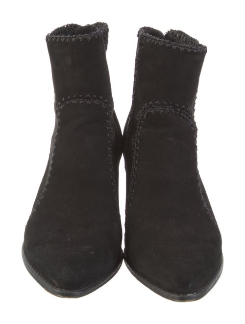 Alexandre Birman Suede Whipstitch Trim Lace-Up Boots