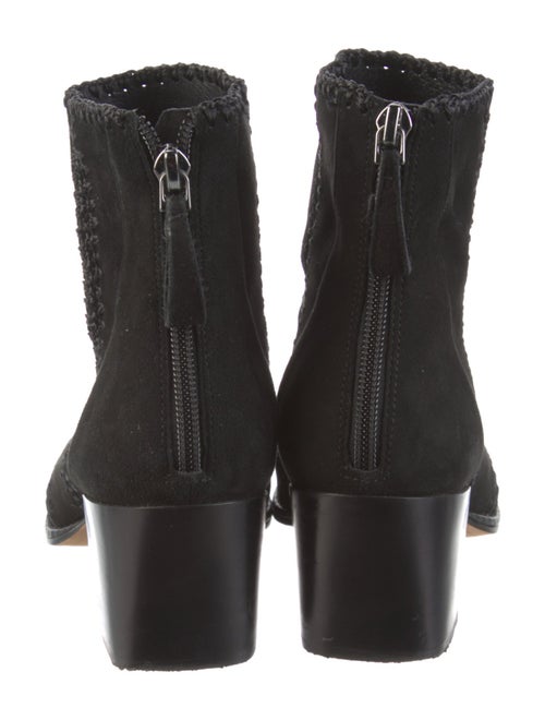 Alexandre Birman Suede Whipstitch Trim Lace-Up Boots