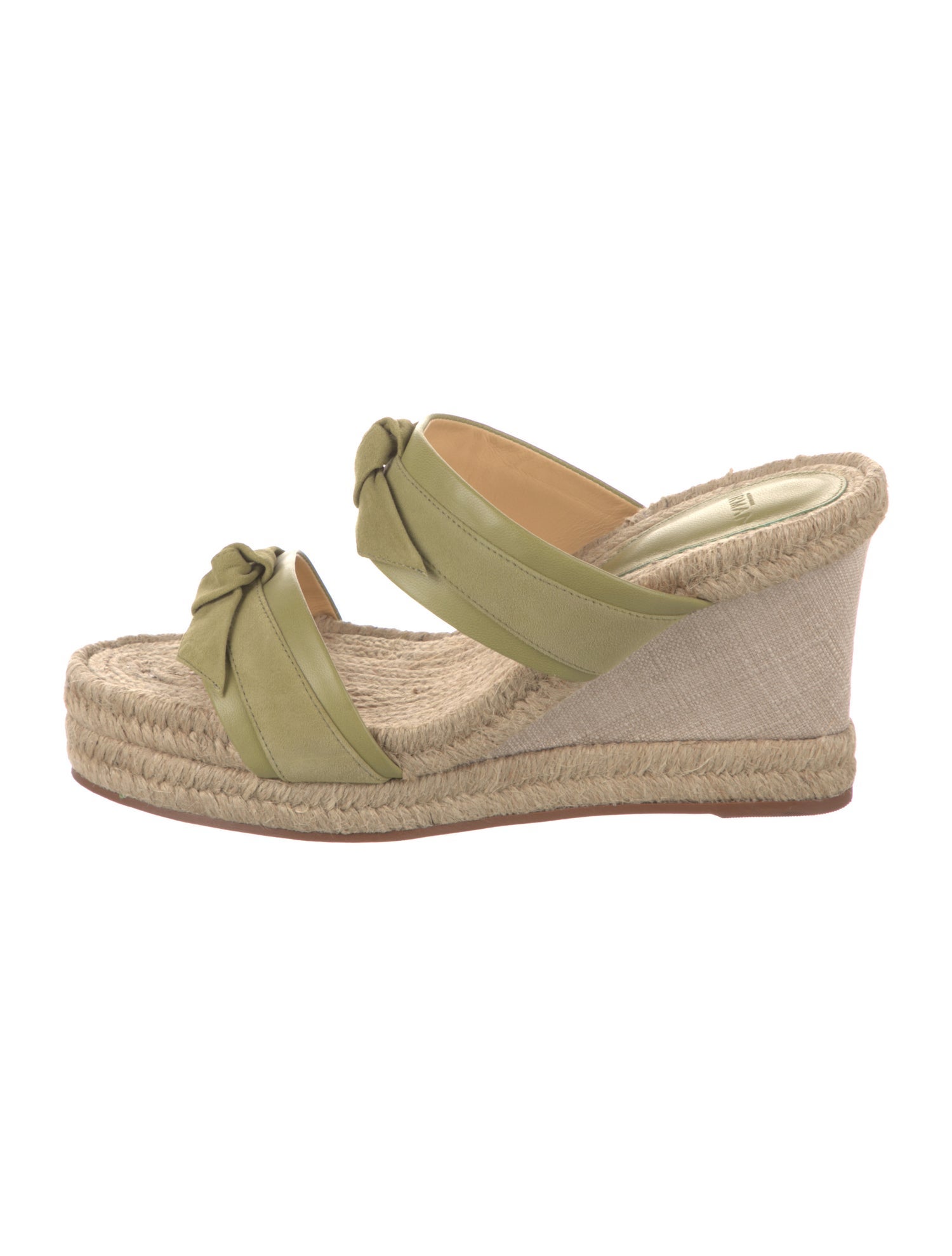 Alexandre Birman Leather Bow Accents Espadrilles
