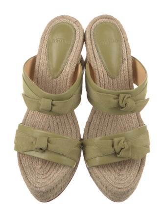 Alexandre Birman Leather Bow Accents Espadrilles