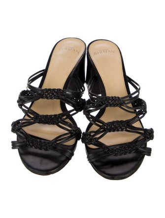 Alexandre Birman Leather Braided Accents Slides