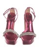 Alexandre Birman Patent Leather Crystal Embellishments Sandals