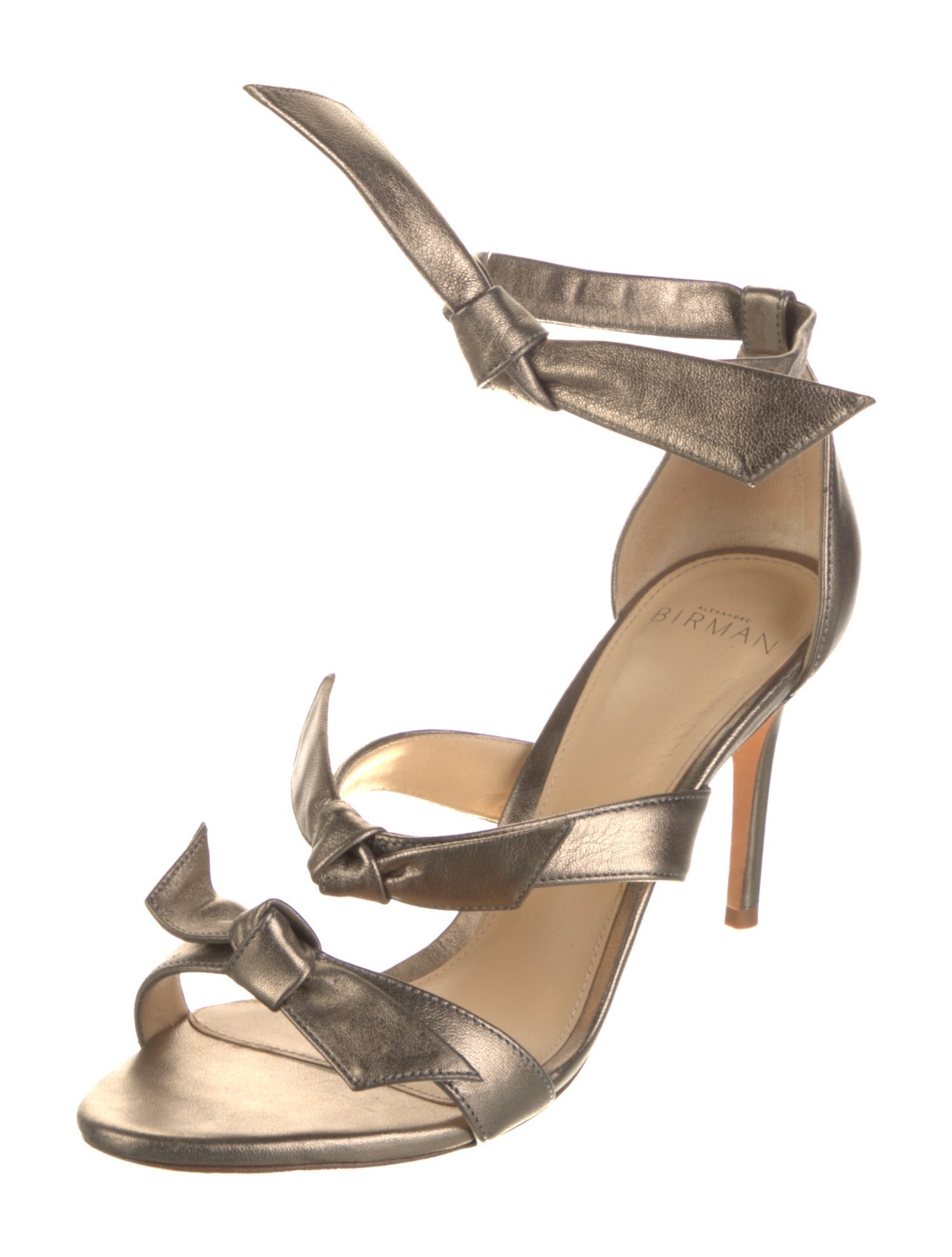 Alexandre Birman Leather Bow Accents D'Orsay Pumps
