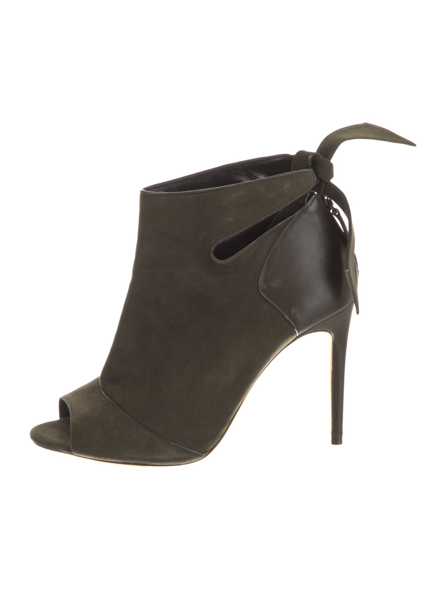 Alexandre Birman Suede Leather Trim Embellishment Mules