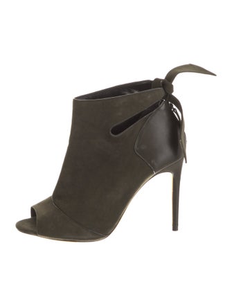 Alexandre Birman Suede Leather Trim Embellishment Mules