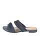 Alexandre Birman Denim Bow Accents Slides