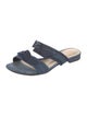 Alexandre Birman Denim Bow Accents Slides
