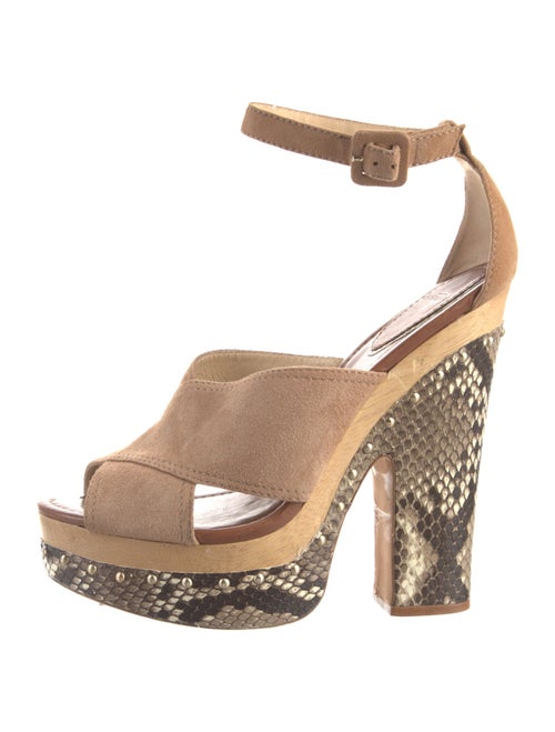 Alexandre Birman Suede Animal Print Sandals