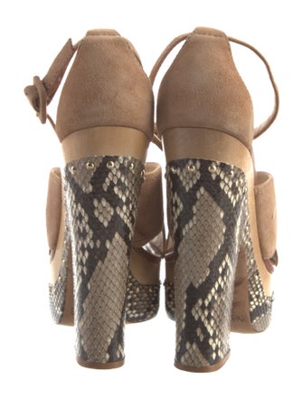 Alexandre Birman Suede Animal Print Sandals