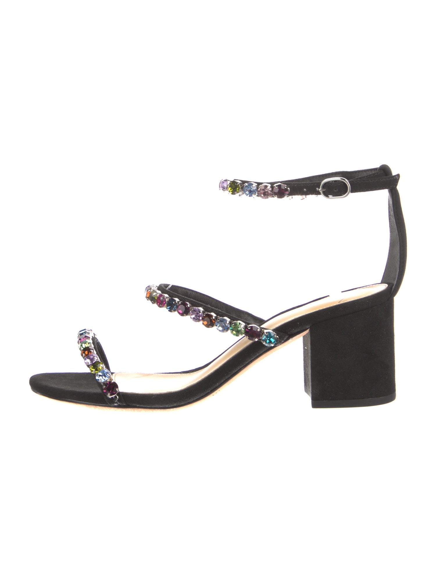 Alexandre Birman Suede Crystal Embellishments Sandals