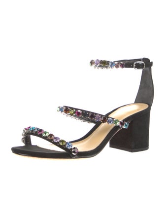 Alexandre Birman Suede Crystal Embellishments Sandals