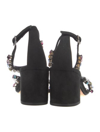 Alexandre Birman Suede Crystal Embellishments Sandals