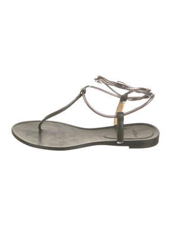 Alexandre Birman Leather T-Strap Sandals