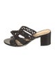 Alexandre Birman Leather Bow Accents Slides