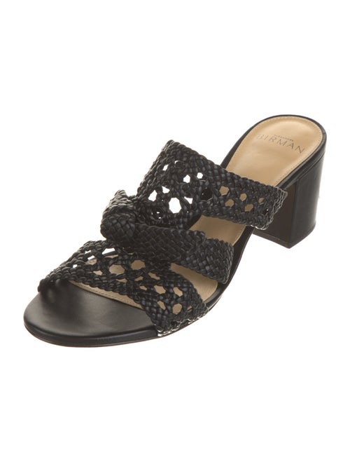 Alexandre Birman Leather Bow Accents Slides