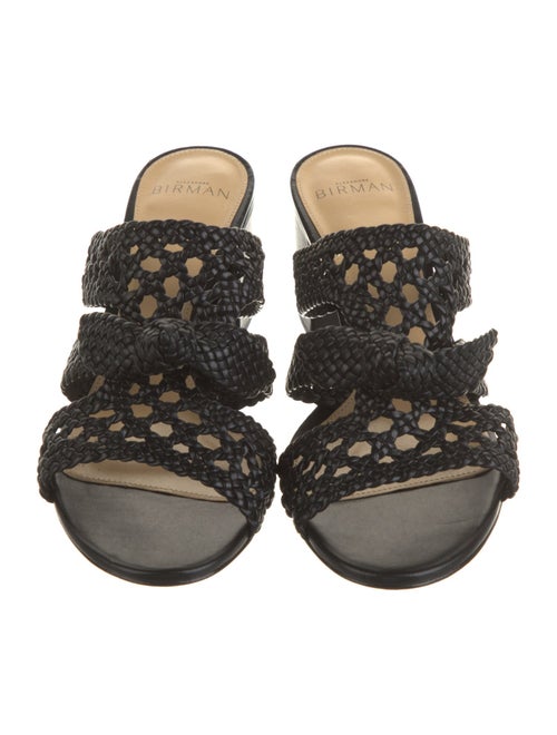 Alexandre Birman Leather Bow Accents Slides