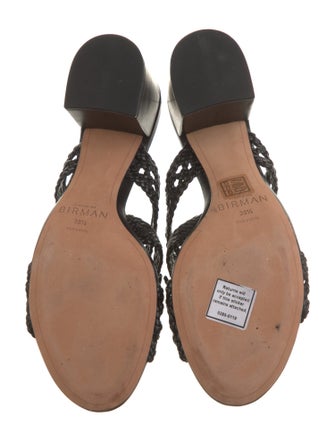 Alexandre Birman Leather Bow Accents Slides