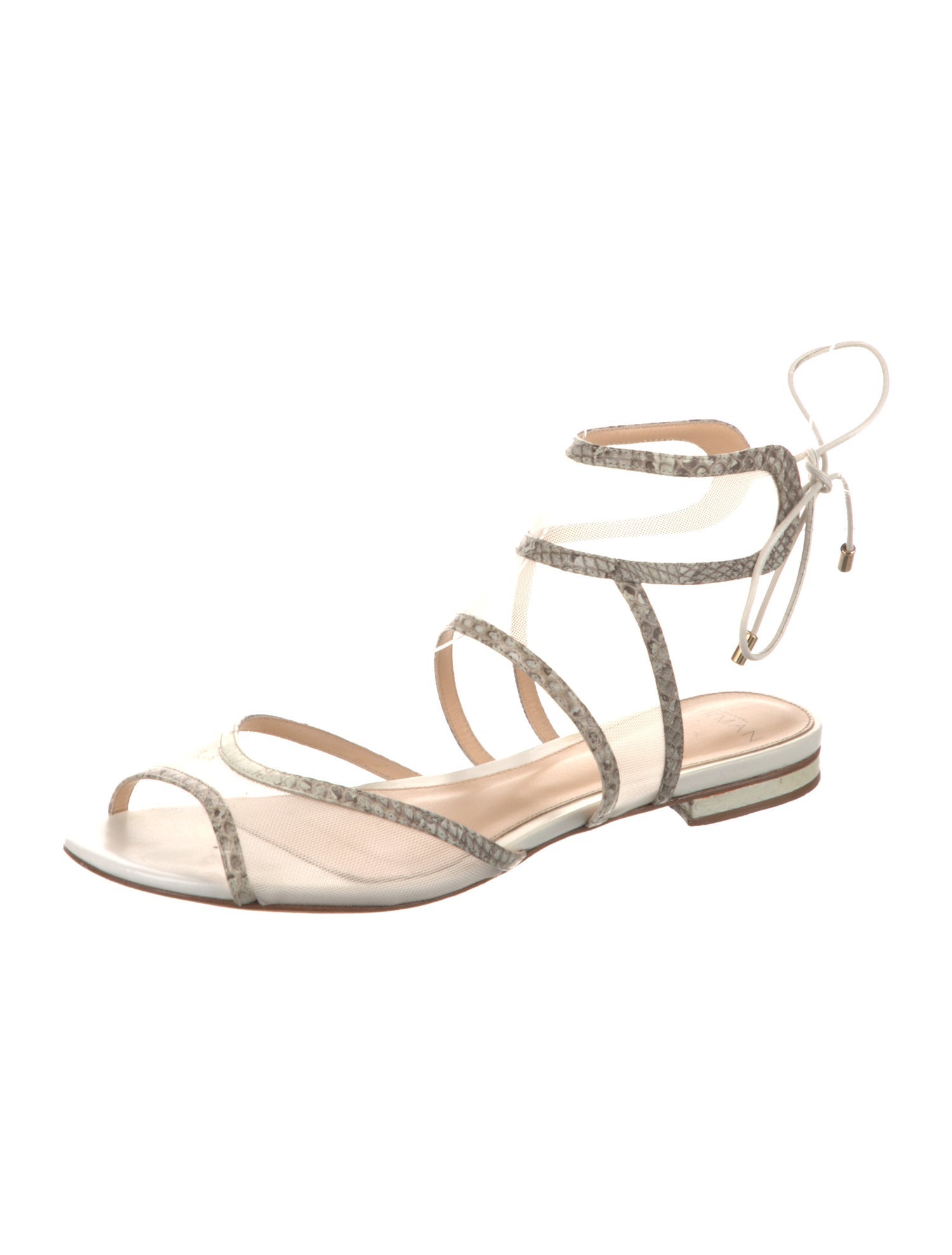 Alexandre Birman Mesh Animal Print Gladiator Sandals