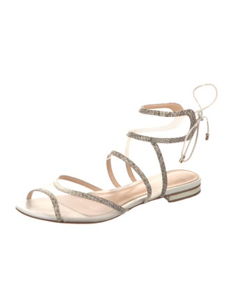 Alexandre Birman Mesh Animal Print Gladiator Sandals