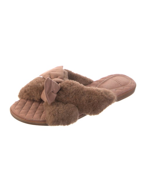 Alexandre Birman Suede Bow Accents Slides