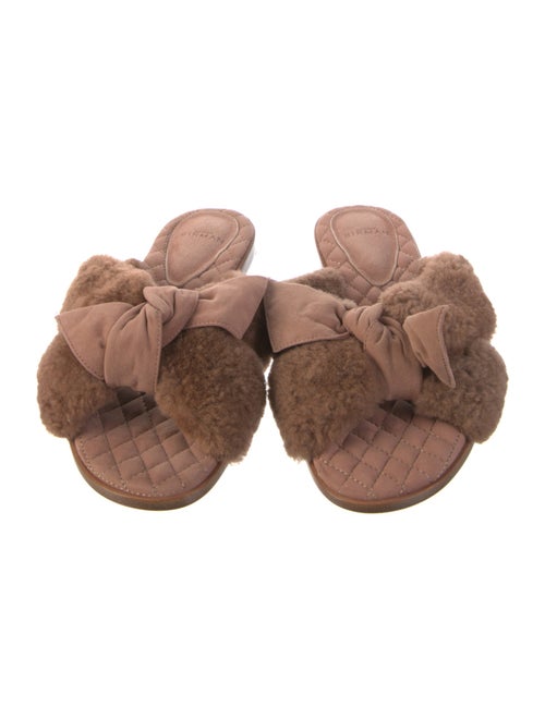 Alexandre Birman Suede Bow Accents Slides