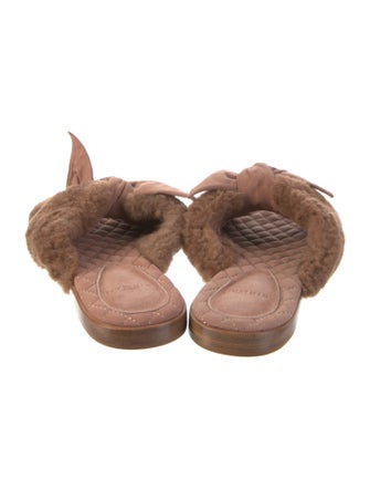 Alexandre Birman Suede Bow Accents Slides