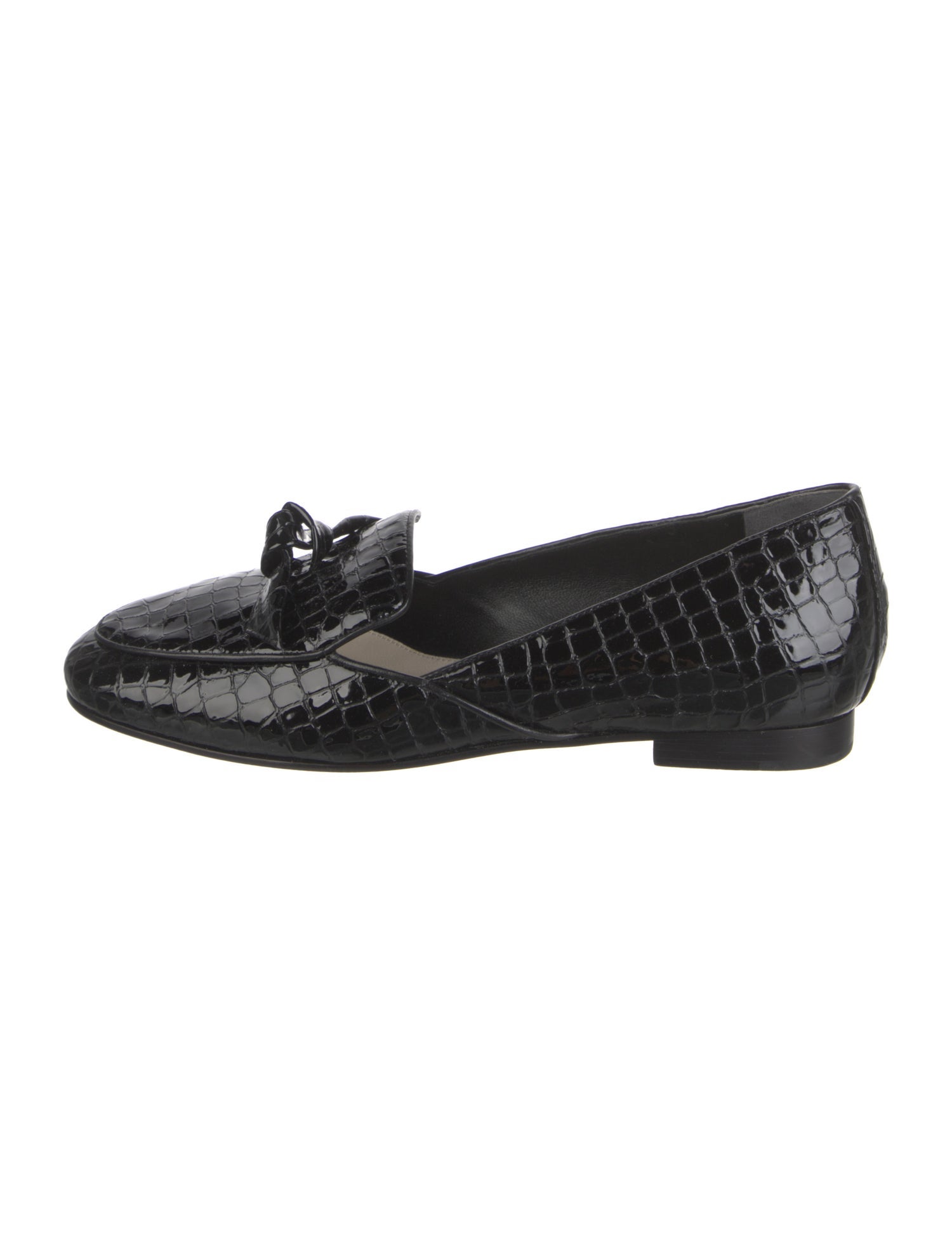 Alexandre Birman Embossed Leather Tassel Accents Mary Jane Flats