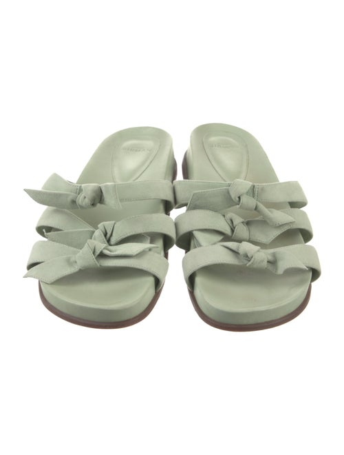 Alexandre Birman Leather Bow Accents Slides