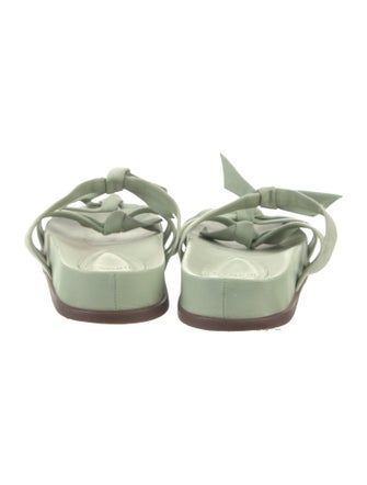 Alexandre Birman Leather Bow Accents Slides