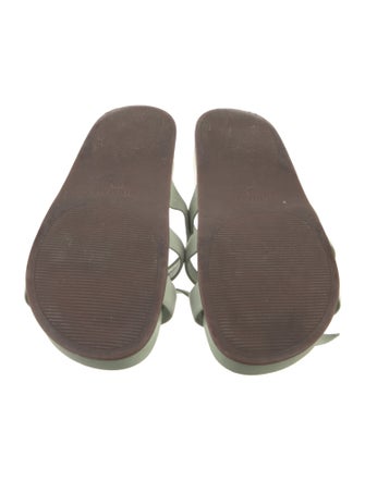 Alexandre Birman Leather Bow Accents Slides