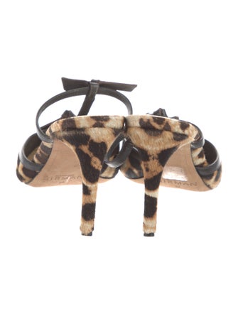 Alexandre Birman Ponyhair Animal Print Mules